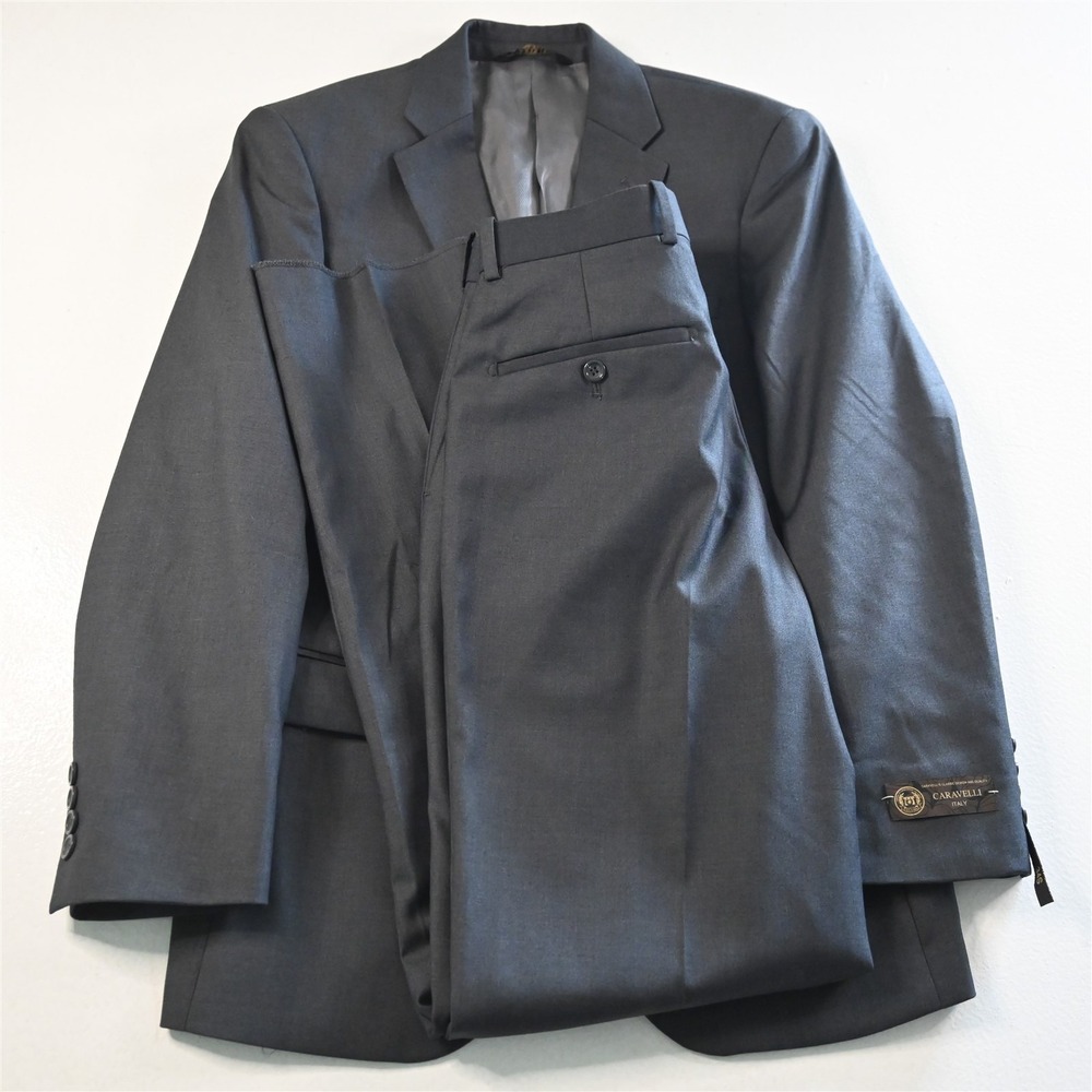 New Caravelli 34S 28x34 Gray Super 150Ss Oxford Mens‎ Jacket Pants Suit